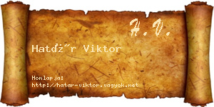 Határ Viktor névjegykártya
